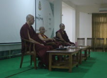 His Eminence monastic abbot, disciplinarian and administrator giving speeches during the ceremony.
